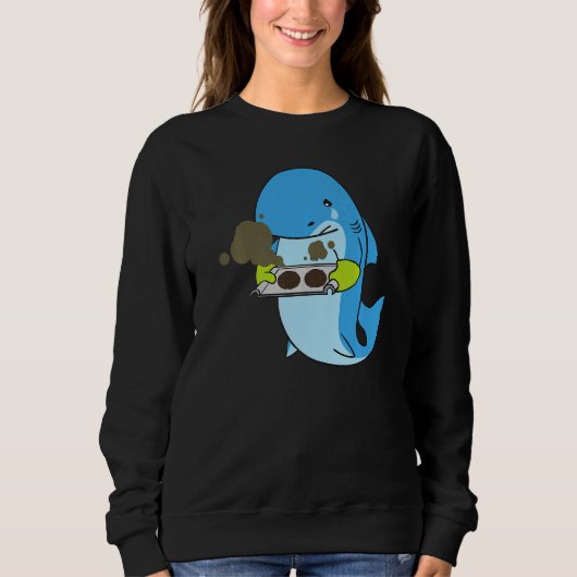 Sweatshirt Baking Gone Wrong Shark Chef Cuisinier Cuisinier (Devant)