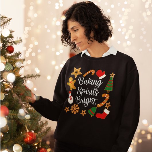 Sweatshirt Baking Spirits Bright Gingerbread Noël Cookie