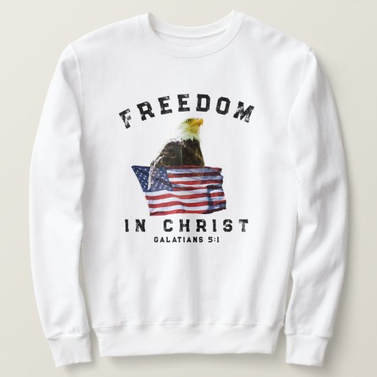 Sweatshirt Bald Eagle & American Flag Patriotic Christian (Design devant)