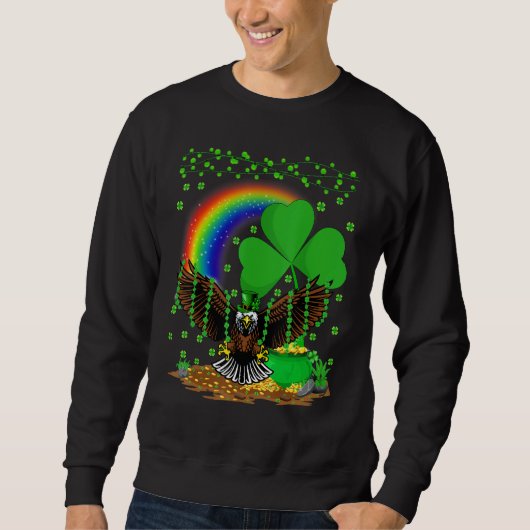 Sweatshirt Bald Eagle Bird Rainbow Bald Eagle St Patrick's D (Devant)