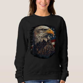 Sweatshirt Bald Eagle US American Flag 4th Of July Proud Patr