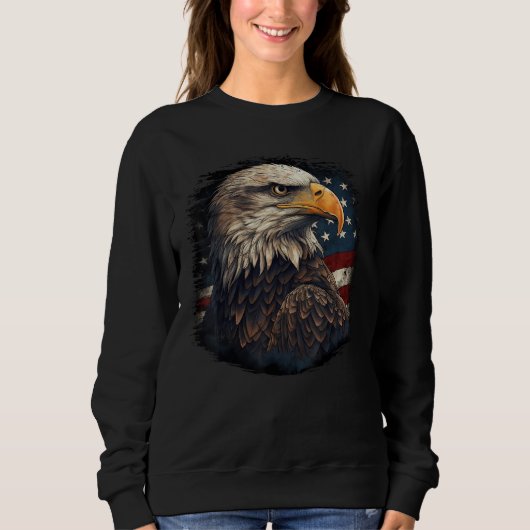 Sweatshirt Bald Eagle US American Flag 4th Of July Proud Patr (Devant)