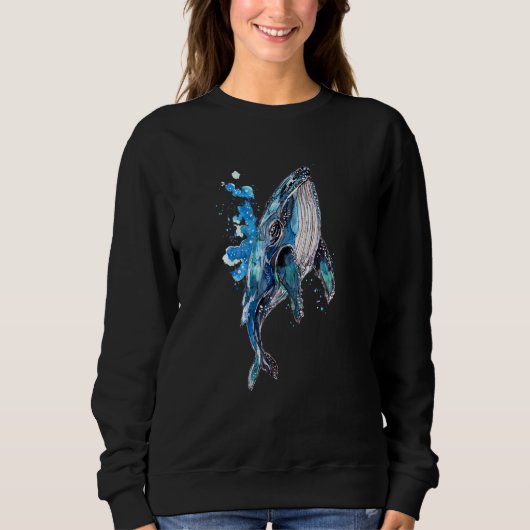 Sweatshirt Baleine à bosse bleue (Devant)