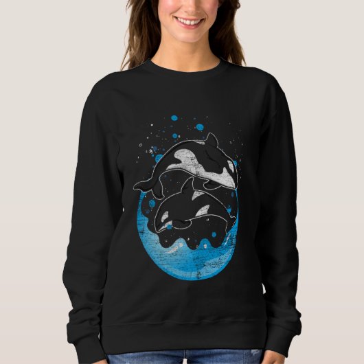 Sweatshirt Baleine d'Océan Animal Killer Orca Long Manche (Devant)