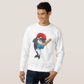 Sweatshirt Baleine tueuse au cricket avec chauve-souris de cr (Devant entier)