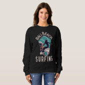 Sweatshirt Bali Beach Surfer Retro Surfing Girl Travel (Devant entier)