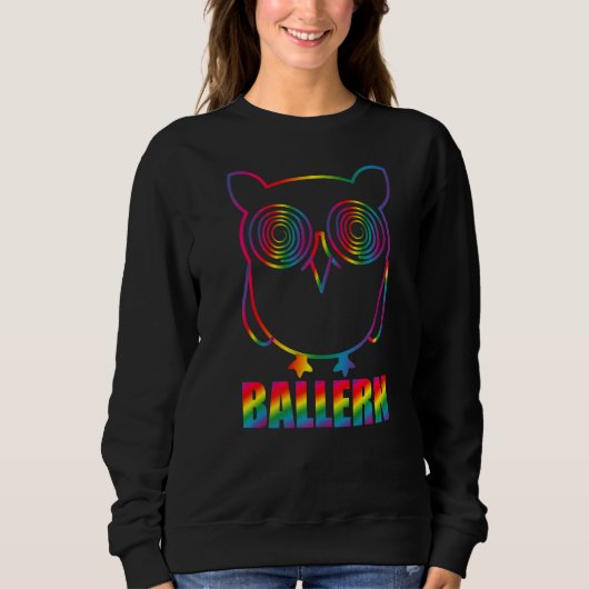 Sweatshirt Ballern Eule Hardstyle Edm Music Rave Techno (Devant)