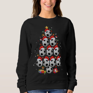 Sweatshirt Balles de football Noël Arbre Lumières Noël