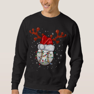 Sweatshirt Balles de softball Noël Funky Santa Hat Reindeer
