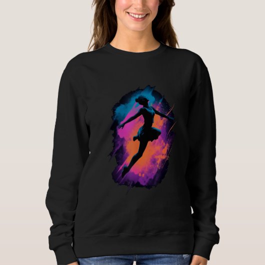 Sweatshirt Ballet Dancer Silhouette Ballerina Dancing Women G (Devant)