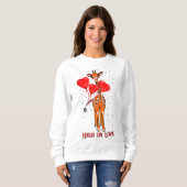 Sweatshirt Ballons de coeur de la belle Valentine (Devant entier)