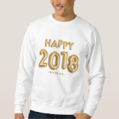 Sweatshirt Ballons Gold Foil Happy 2018 Personnalisé (Devant)