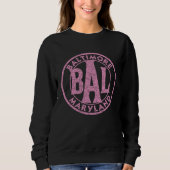 Sweatshirt Baltimore BAL Circle Sign Distressed Pink Print (Devant)