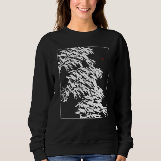 Sweatshirt Bamboo Graphic Bamboo Silhouette Botanical White a (Devant)