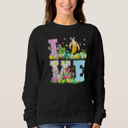 Sweatshirt Banana Fruit Easter OEuf Chasse Amour Amoureux Ban (Devant)