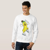Sweatshirt Banane au patinage sur glace avec patins sur glace (Devant entier)