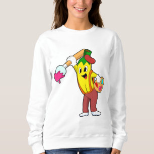 Sweatshirt Banane en peintre avec pinceau