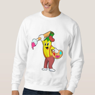 Sweatshirt Banane en peintre avec pinceau