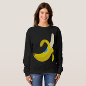 Sweatshirt Banane Plantain mignonne Ripe Fruit Peellé Yello (Devant entier)