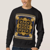 Sweatshirt Bandana Print : Black Blue Gold. (Devant)