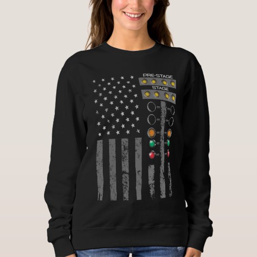 Sweatshirt Bande de Drapeau Américain pour Course de Dragster (Devant)