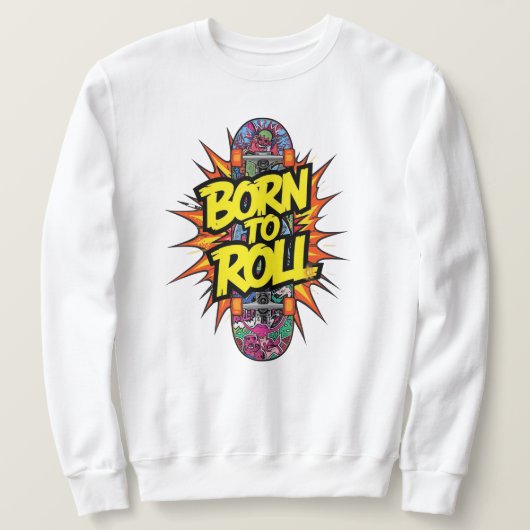 Sweatshirt Bande dessinée explosive "Nés pour rouler" pour pl (Design devant)