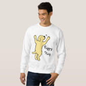 Sweatshirt Bande dessinée jaune d'étreinte de chiot de (Devant entier)