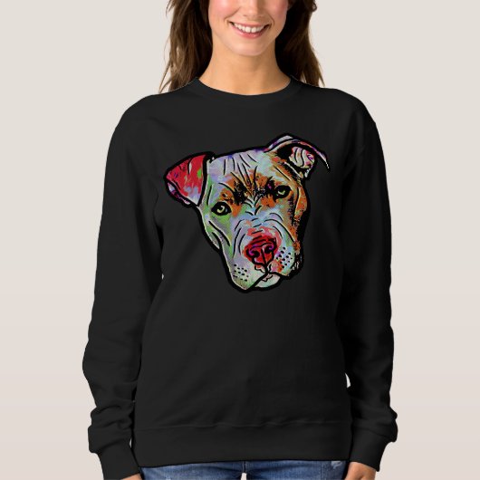 Sweatshirt Bande dessinée peinte Pitbull 1 (Devant)