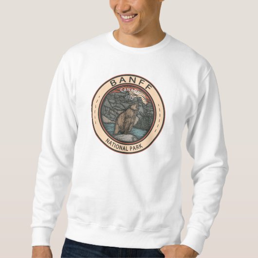 Sweatshirt Banff National Park Canada Travel Emblem Vintage (Devant)