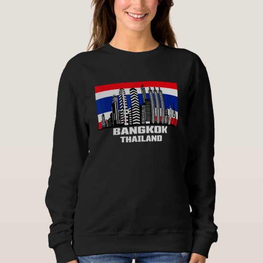 Sweatshirt Bangkok Thaïlande Skyline Thai Drapeau Asie Citysc (Devant)