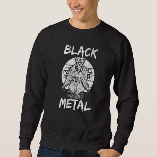 Sweatshirt Baphomet en métal noir (Devant)