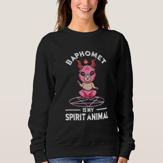 Sweatshirt Baphomet Est Mon Esprit Animal Satanique Chèvre Oc (Devant)