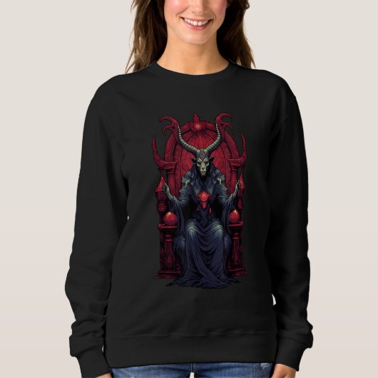 Sweatshirt Baphomet Throne Goat Head Satanic Witchcraft Occul (Devant)