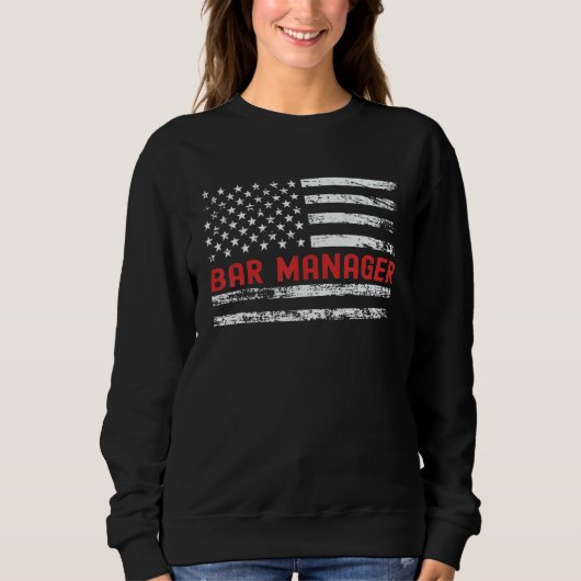 Sweatshirt Bar Manager USA Flag Profession Retro Job Title (Devant)