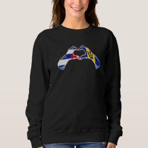 Sweatshirt Barbade Cuba Drapeau Barbadiens Cœur Cubain 1