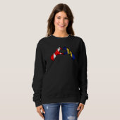 Sweatshirt Barbados Canada Flag Barbadians Canadian Heart  1 (Devant entier)