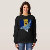 Sweatshirt Barbados Flag with Humpback Whales Bajan Pride (Devant entier)