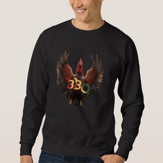 Sweatshirt Barbecue Barbecue Conception de Roi poulet (Devant)