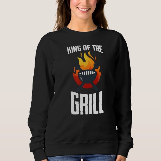 Sweatshirt Barbecue Dit King Of The Grill Barbecue Tongs (Devant)