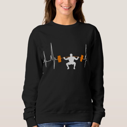 Sweatshirt Barbell Weightlifting Heartbeat (Devant)
