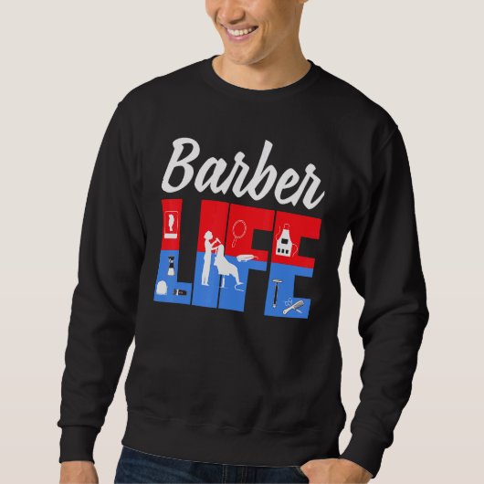 Sweatshirt Barber Barbiers Citer Coiffeuse Vie Pole Stube (Devant)