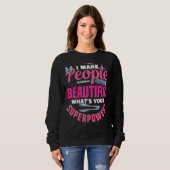 Sweatshirt Barber Chaise Belle Coiffeuse Ciseaux Barbier (Devant entier)