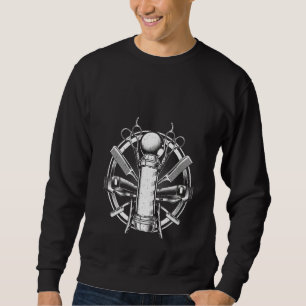 Sweatshirt Barbier Femme Pour Hommes Barbier Poche Outils Che