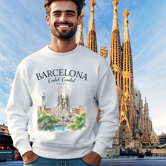 Sweatshirt Barcelona Landscape – Iconic Cathedral & City 
