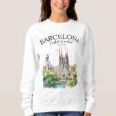 Sweatshirt Barcelona Landscape – Iconic Cathedral & City  (Devant)