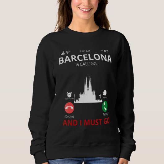 Sweatshirt Barcelone Appelle Espagne Souvenir (Devant)