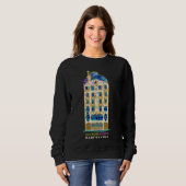 Sweatshirt Barcelone, Dessin manuel Gaudi Casa Batlló, Espagn (Devant entier)