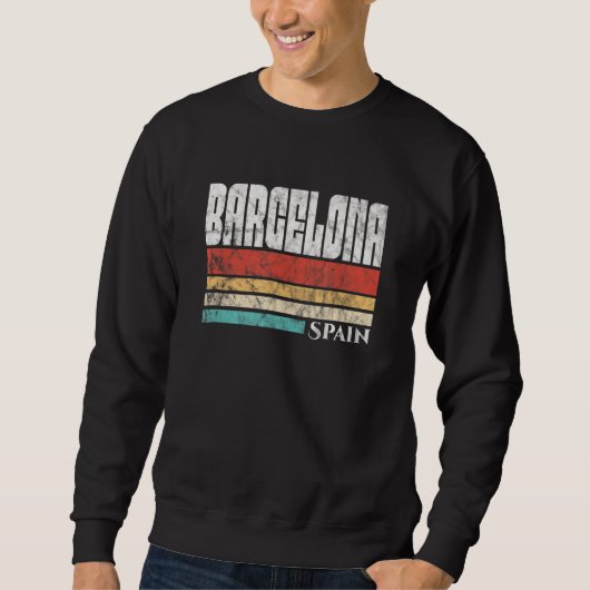 Sweatshirt Barcelone Espagne Español Español Vintage (Devant)