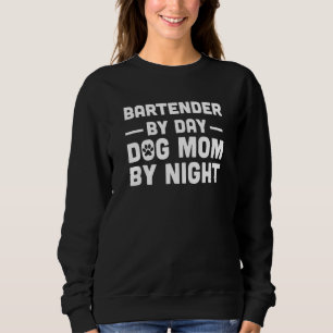 Sweatshirt Barman Par Jour Chat Maman Par Nuit