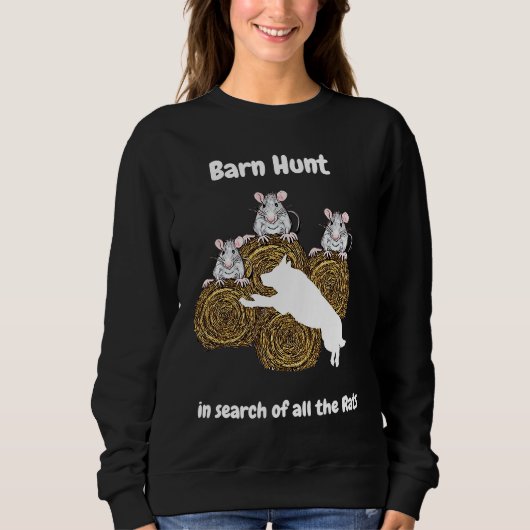 Sweatshirt Barn Hunt in search of rats white German Shepherd (Devant)